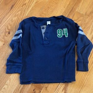 Kids Navy Blue Long Sleeve Shirt (Size 3T)